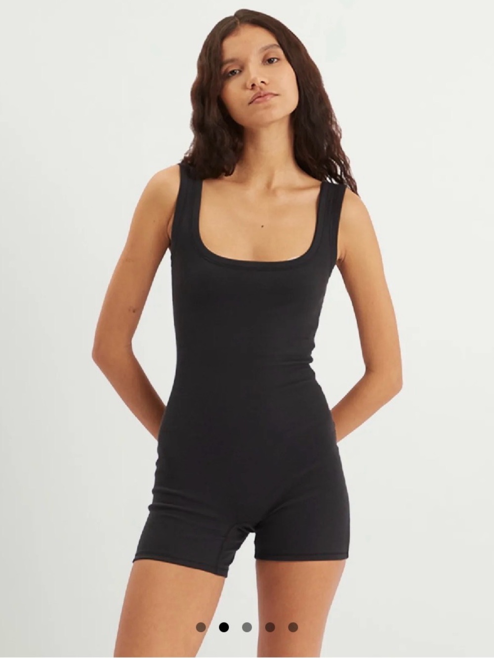 NWT SKIMS COTTON RIB ONESIE ROMPER BODYSUIT SZ L